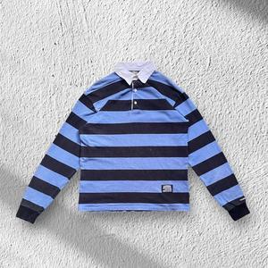 Tonton Top Knoop Up Retro Zwaargewicht Katoenen Borduurwerk Fabrikant 100% Katoen Oversized Rugby Gestreepte Poloshirts Voor Mannen - Product Image 1