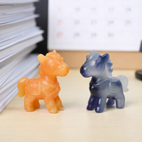 Vente en gros de statues de chevaux sculptées en cristal naturel coloré, figurines de chevaux en pierres précieuses pour cadeau