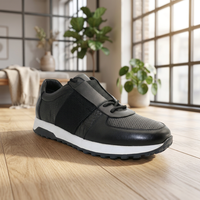 Sneakers de luxe noires pour hommes, fabriquées à la main, chaussures de style décontracté, fabricant de design personnalisé