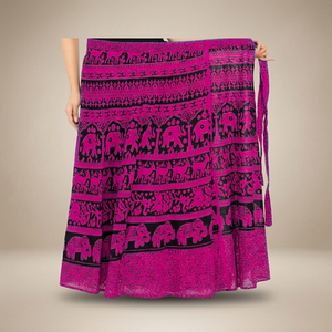 Jupe longue traditionnelle ethnique Jaipuri pour femme, décontractée et confortable, avec taille élastique, broderie et imprimé animal en velours côtelé - Product Image 3