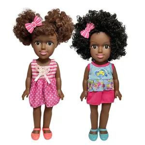 35cm 14 인치 아기 인형 아프리카 계 미국인 흑인 인형 아프리카 흑인 아기 폭발 머리 아프리카 흑인 인형