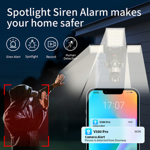 Caméra de <span class=keywords><strong>surveillance</strong></span> solaire extérieure 4G/WIFI, lampadaires, batterie 16000mAh, 3 modes d'éclairage, capteur de mouvement, télécommande, caméra IP à trois objectifs - Product Image 5