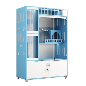 Gabbia per Cani e Gatti Grande e Carina in Rosa con 4 Ruote, Tiragraffi in Sisal, Villa a <span class=keywords><strong>3</strong></span> Piani di Lusso - Product Image 3