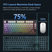 FURYCUBE IP75 Wired Mechanical Feel Keyboard RGB 26-Key Anti-Ghosting Multifunctional Smart Knob Fit for Daily Gaming Keyboard