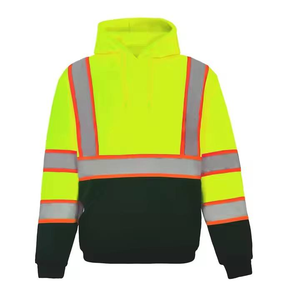 Sudadera con capucha de seguridad de algodón con forro polar ANSI Clase 2 Hi Vis Logotipo personalizado Promoción Bolsillo de gran capacidad Práctico reflectante - Product Image 5