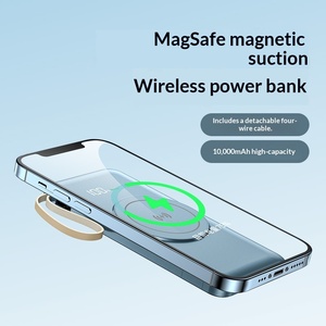 Batterie externe magnétique sans fil avec câble intégré pour <span class=keywords><strong>chargeur</strong></span> portable à clip dorsal compatible 20 000 mAh / Sorties Type-C/USB - Product Image 4