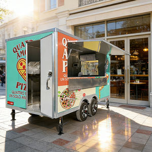Remolque de cocina móvil cuadrado aprobado por CE DOT, chasis de acero galvanizado, totalmente equipado para pizza, barbacoa y comida rápida. - Product Image 1