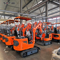 Mini-pelle mécanique chinoise Yanmar diesel la moins chère, 1,8 tonne, 1,5 tonne, 1 tonne, 2, 1T, 1,2, 1,7, 1, 0,8 tonne