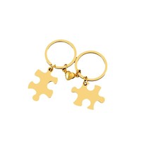 Porte-clés magnétique en acier inoxydable pour couple, gravure au laser, impression de logo, matériau vierge, cadeau de vacances, porte-clés en métal gravé