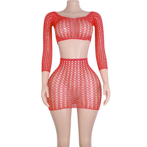 Conjunto de Falda y Sujetador Elegante <span class=keywords><strong>para</strong></span> Discoteca, Ropa de Baile, Atuendo Exótico, Lencería de Rejilla, <span class=keywords><strong>Disfraces</strong></span> Sexys <span class=keywords><strong>para</strong></span> <span class=keywords><strong>Mujer</strong></span> al por Mayor - Product Image 3