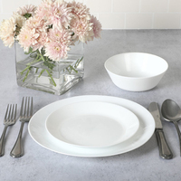 Ensembles de vaisselle de luxe en gros Thaïlande Vaisselle de table Ensemble de vaisselle avec assiettes à salade Vaisselle en verre opale 58 pièces 72 pièces