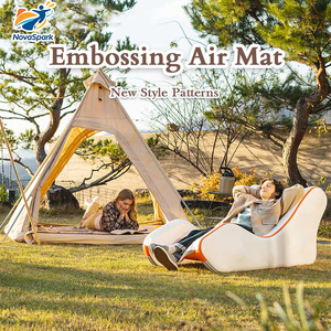 Materassino Gonfiabile Portatile Pieghevole Moderno per Campeggio, con Motivo a Rombi Marrone, Materasso ad Aria Drop Stitch, Piattaforma Galleggiante per Acqua e Parco - Product Image 1
