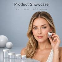 Pot à crème vide ISMAN blanc nacré avec couvercle, 5 ml, 15 ml, pour lotion, soin du visage, conteneur cosmétique rond en plastique PS, vente en gros, logo personnalisé