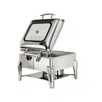 Nouvel ensemble de chauffe-plats professionnel de luxe en acier inoxydable 6L pour buffet d'hôtel et traiteur, type chafing dish