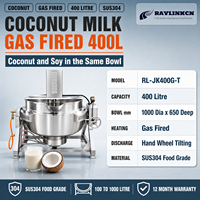 Secteur des Boissons Cuve à Double Paroi 400L Inox Alimentaire Sans Zones Mortes Racleur de Fond pour Lait de Coco Réchauffage