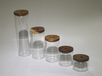 Bocaux de cuisine en verre borosilicate transparent avec couvercles en liège, taille personnalisable, design empilable, stockage hermétique, portables
