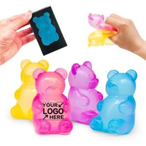 Jouet Squishy Ours Gommeux en TPR Couleur Bonbon avec Logo Personnalisé – Balle Anti-Stress à Rebond Lent, Jouet Sensoriel Doux et Extensible pour Bureau/École/Maison - Product Image 1