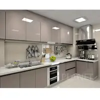 Amerikan tarzı fransız ülke mutfak dolabı beyaz tasarım tam komple özel Modern düz paketi mutfak dolapları lavabo ile