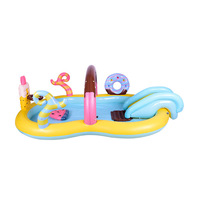 Piscine gonflable en PVC de style nouveau, respectueuse de l'environnement, avec toboggan sur le thème des bonbons et arroseurs, 320x105x192cm, aire de jeux pour enfants