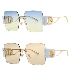 แว่นกันแดดทรงสี่เหลี่ยมไร้กรอบ Retro Rimless MAX รุ่น Unisex ขนาดใหญ่พิเศษ ป้องกันรังสียูวี 400 ได้รับมาตรฐาน CE คุณภาพสูง ปี 2023 - Product Image 2
