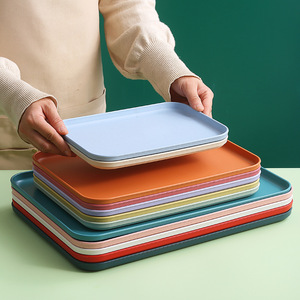 <strong>Plastic</strong> PP Disposable Eco-Friendly Durable Non-Toxic Dishwasher Safe Fruit Salad Dessert Tray <strong>Rectangular</strong> Tea Set Barbecue Fried - Product Image 1