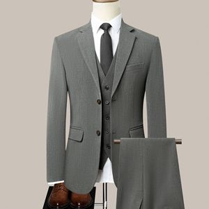 Traje <span class=keywords><strong>de</strong></span> Negocios <span class=keywords><strong>de</strong></span> Alta Gama <span class=keywords><strong>para</strong></span> <span class=keywords><strong>Hombre</strong></span>, Diseño Lavable y Resistente a la Decoloración, Traje Ligero <span class=keywords><strong>de</strong></span> un Solo Pecho y Color Sólido - Product Image 1