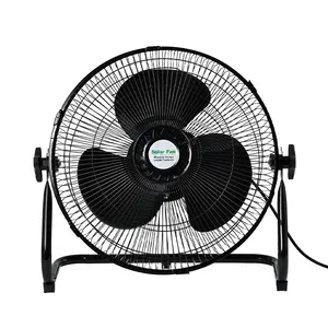 High Quality 12 Inch Industrial Warehouse Home Plastic Iron Material Electric Solar Fan