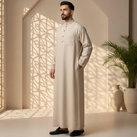 Vêtements musulmans en coton de luxe, fabrication islamique, robe de Dubaï de haute qualité, Jubbah, Thobe saoudien pour un usage quotidien