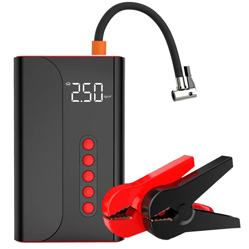 Tire Inflator 5V Portable Quality Inflator&Jump Starter 2 in 1 Car Accessories Auto Tire Pump LED Light SOS power bank