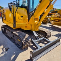 Mini-excavatrice Komatsu PC56-7 d'occasion fiable en bon état, faible coût d'entretien pour les projets de démolition légère et de travaux de canalisations urbaines