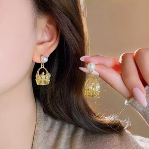 22663DIY Pendientes de Plata S925 con Soporte Hueco para Múltiples Cuentas, Pendientes de Cesta de Flores, Accesorios para Cuentas de 3-8mm, Perla para DIY - Product Image 2