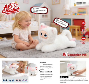 Nouveau produit : Jouet intelligent IA Deepseek, chat en peluche <span class=keywords><strong>Tamagotchi</strong></span> interactif vocal, qui fait la queue, communique et cligne des yeux, cadeau pour fille - Product Image 2