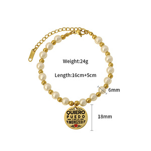 Baroque Freshwater Pearl <b>Beaded</b> <b>Bracelet</b> Gold <b>Charm</b> Women's Jewelry Gift - Product Image 4