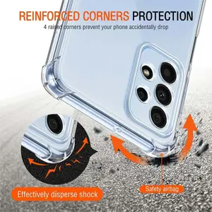 Funda de teléfono transparente de lujo a prueba de golpes para <span class=keywords><strong>Samsung</strong></span> A52 A72 A53 A73 <span class=keywords><strong>A33</strong></span> A14 A24 A34 A54 A32 S22 S23 S24 S25 Ultra Plus 5G contraportada - Product Image 2