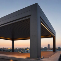 Kit de pergola en aluminium sur mesure, toit à lamelles bioclimatiques imperméable, protection solaire, jardin durable, extérieur