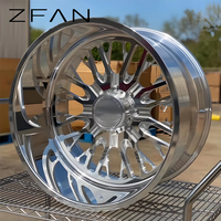 Jantes Concaves en Alliage d'Aluminium Forgé ZFAN à Rayons 22x10/12 24x12/14 114.3 PCD 50 Finition Polie pour Rétrofit/Amélioration 1500 2019