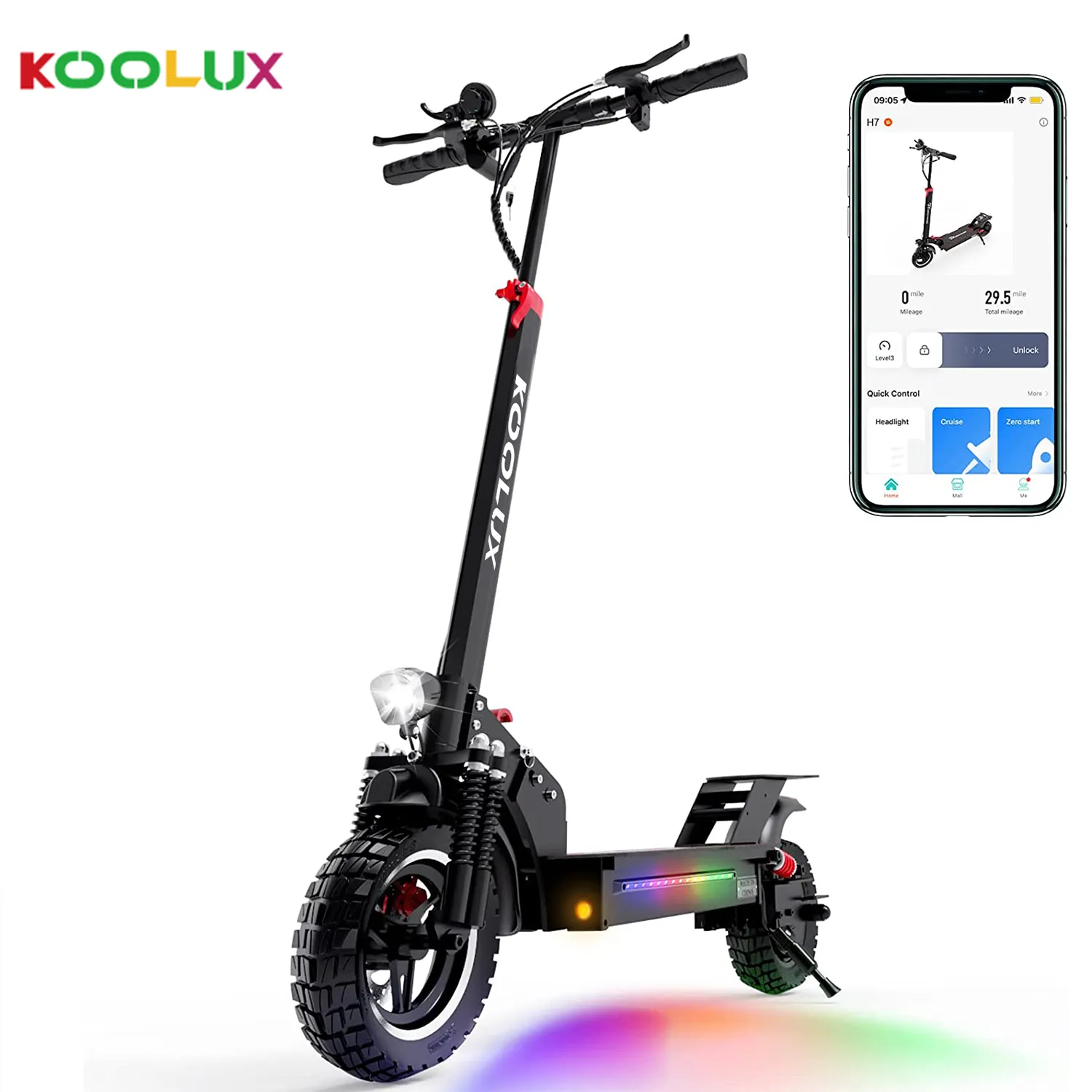 KOOLUX 15Ah 10Inch 48V Off Road E-scooters for Teenagers Europe USA Warehouse Stock Strong Motor High Speed App Control