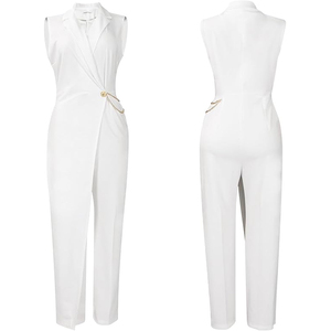 Tute estive di nuovo Design personalizzato per <span class=keywords><strong>donna</strong></span> elegante colletto in vita catena ampia gamba larga <span class=keywords><strong>tuta</strong></span> intera per <span class=keywords><strong>donna</strong></span> - Product Image 6
