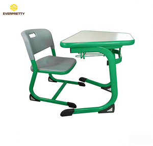 Ensemble Chaise et Table d'Écolier Individuelle Jaune Vif avec Cadre en Métal et Siège en Plastique, Table Moderne avec Panier à Livres pour l'École Primaire - Product Image 2