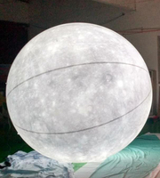 Ballon publicitaire en PVC, ballon gonflable en forme de lune, ballon géant avec éclairage LED, décoration avec garantie d'un an pour les événements festifs