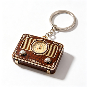 Porte-clés en métal 2D 3D au design personnalisé, en forme de radio vintage rétro, vente en gros, OEM ODM, cadeaux d'usine - Product Image 1