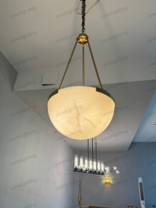 Lampada da cucina per <span class=keywords><strong>ristorante</strong></span> lampada a sospensione decorativa in marmo a sospensione in ottone - Product Image 2