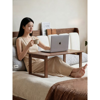 Table d'appoint moderne en bois massif pour fenêtre en baie, petite table basse, bureau pour ordinateur portable avec rangement, table d'appoint Kang à roulettes, plateau de lit pour chambre à coucher