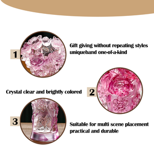 शुद्ध क्रिस्टल ग्लास <span class=keywords><strong>vase</strong></span> लक्जरी सुरुचिपूर्ण खो मोम हस्तनिर्मित घर सजावट - Product Image 4