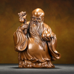 Statue artisanale en cuivre violet Fu Lu Shou pour la maison, le bureau, cadeau d'anniversaire, cadeaux d'affaires, prospérité et longévité - Product Image 3
