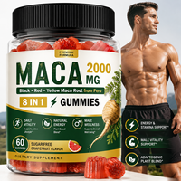 Gummies de Maca Marque Blanche OEM 2000mg 60 Gummies Racine de Maca Noire Rouge Jaune du Pérou Soutien Énergétique Sans Sucre