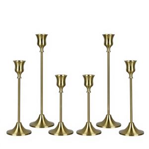 Elegant Gold <b>Taper</b> <b>Candle</b> Holder Set-Minimalist Nordic Style Handmade Eco-Friendly Christmas Home Decoration Made High Quality - Product Image 1