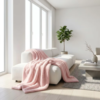 Tissu en polaire rose ultra doux au toucher chaton, largeur 190 cm, tissu tricoté en spandex lourd pour vêtements d'hiver
