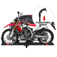 Support de transport vertical en acier pour moto 606 de 2 pouces avec rampe de chargement, support de transport en acier pour scooter pour SUV et camion
