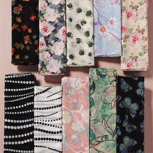 ผ้าคลุมไหล่ชีฟองโพลีเอสเตอร์เนื้อนุ่มคุณภาพสูง จับจีบอย่างดี พรีเมียม หนา ยับ  สำหรับชาวมุสลิม ฮิญาบ ผ้าพันคอ ลายดอกไม้ ปี 2024 - Product Image 2